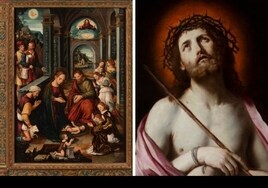 A la izquierda, 'La adoración del Niño', de Vicente Macip. A la derecha, el 'Ecce Homo' de Guido Reni.