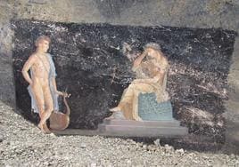 Descubren un lujoso salón de banquetes en Pompeya con frescos sobre la guerra de Troya