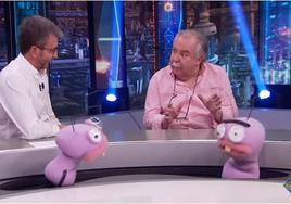 Juan Herrera, junto a Pablo Motos, durante una de sus intervenciones en 'El Hormiguero'.