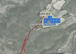 Lugar en el que se ubicaría la planta y línea (en rojo) de evacución.