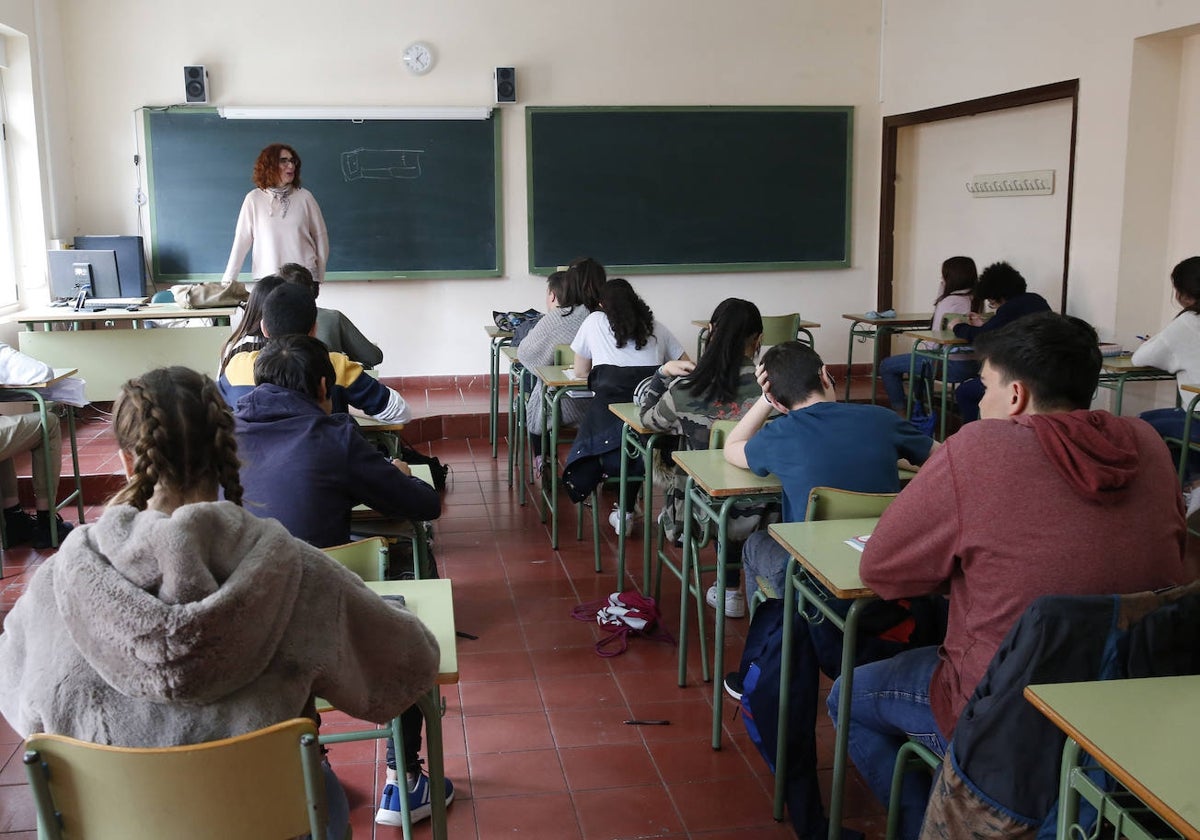 Alumnos de 4º de la ESO durante una evaluación de diagnóstico, en una imagen de archivo.