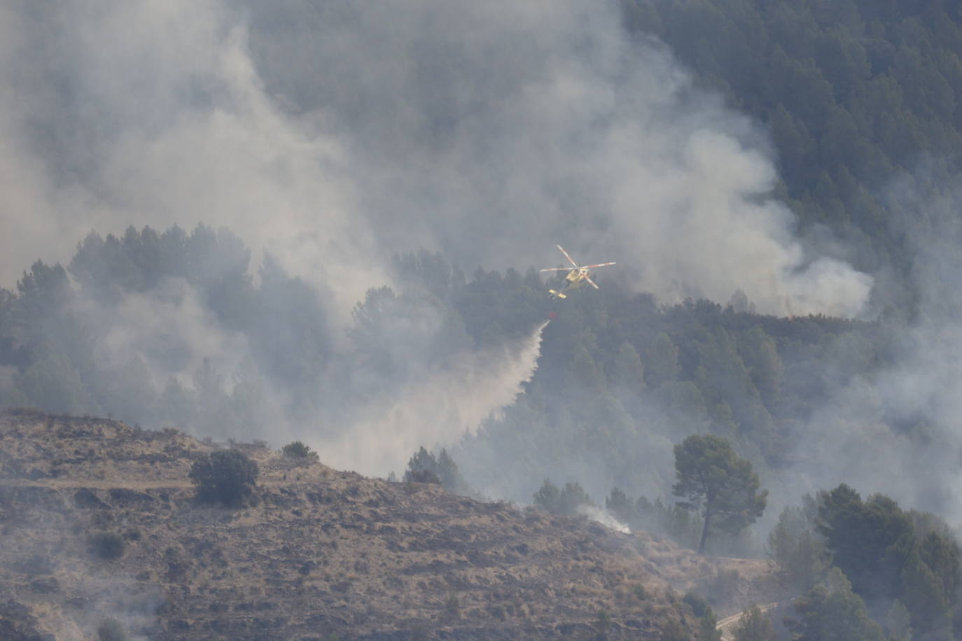 El incendio de Tàrbena deja ya casi 600 hectáreas calcinadas, en imágenes