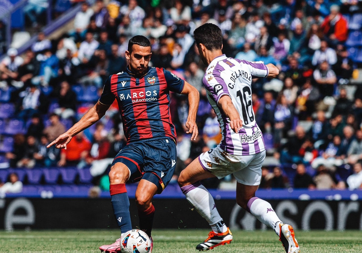 Algobia en el partido ante el Valladolid