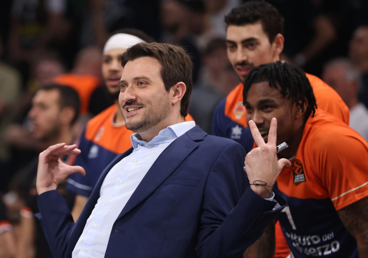 Xavi Albert, durante el partido del Valencia Basket en Belgrado.