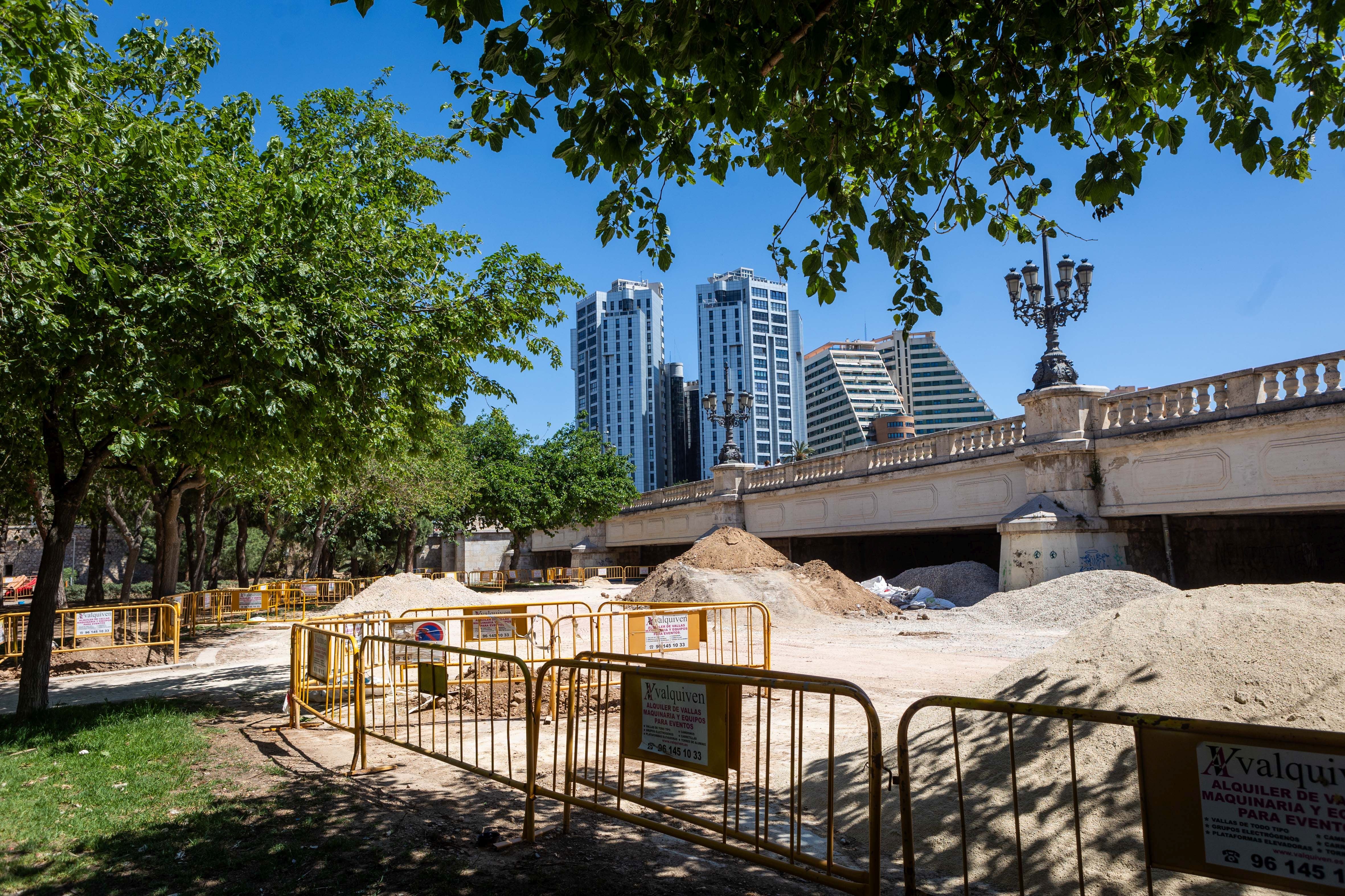 Obras en el antiguo cauce de Valencia