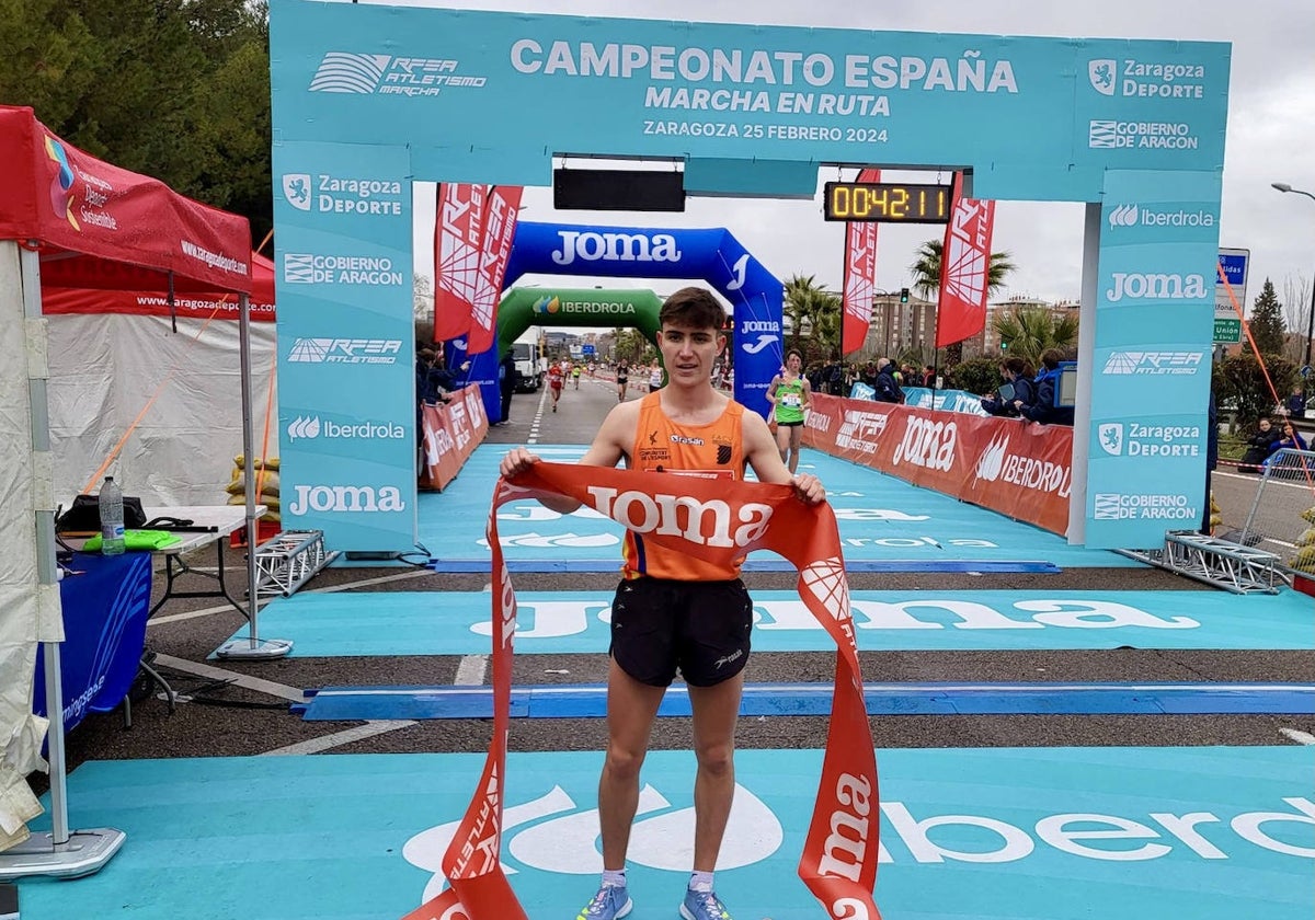 Dani Monfort durante el Campeonato de España de marcha en ruta de 2024.