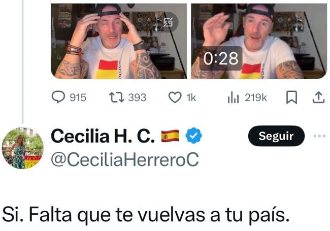 Comentario realizado por la concejala de Vox, Cecilia Herrero.