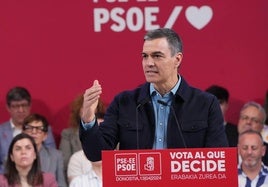 Pedro Sánchez, en un mitin.