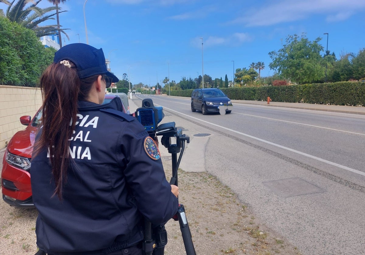 Uno de los controles de velocidad montados la semana pasada.