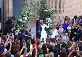 Lorenzo Remohí y Marta Lozano, el día de su boda en Xàbia.