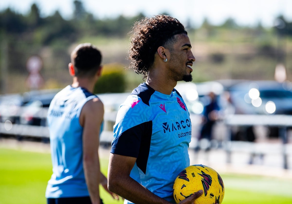 Fabrício, durante un entrenamiento en Buñol.