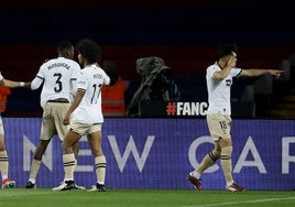 Pepelu, celebrando su gol ante el Barcelona.