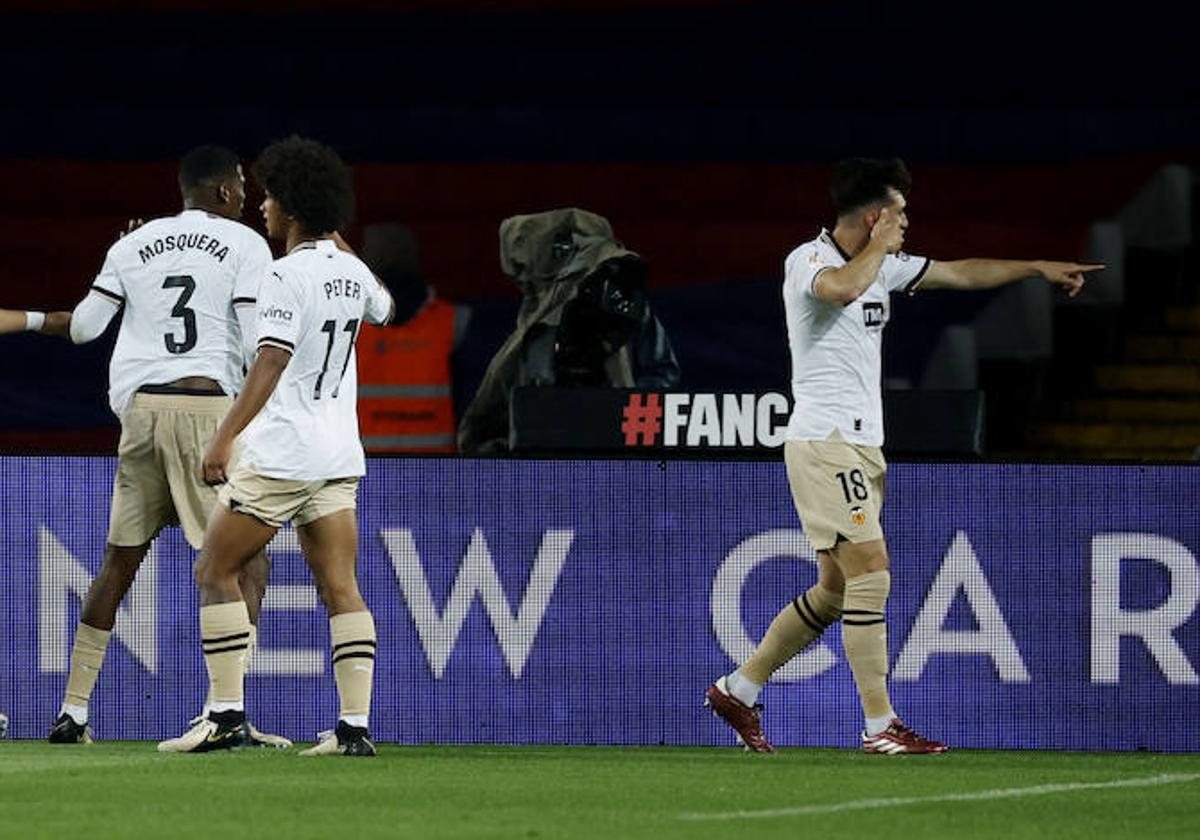 Pepelu, celebrando su gol ante el Barcelona.