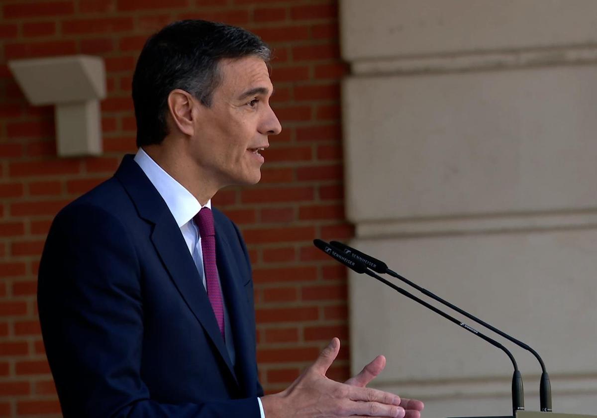 Comparecencia de Pedro Sánchez en La Moncloa.