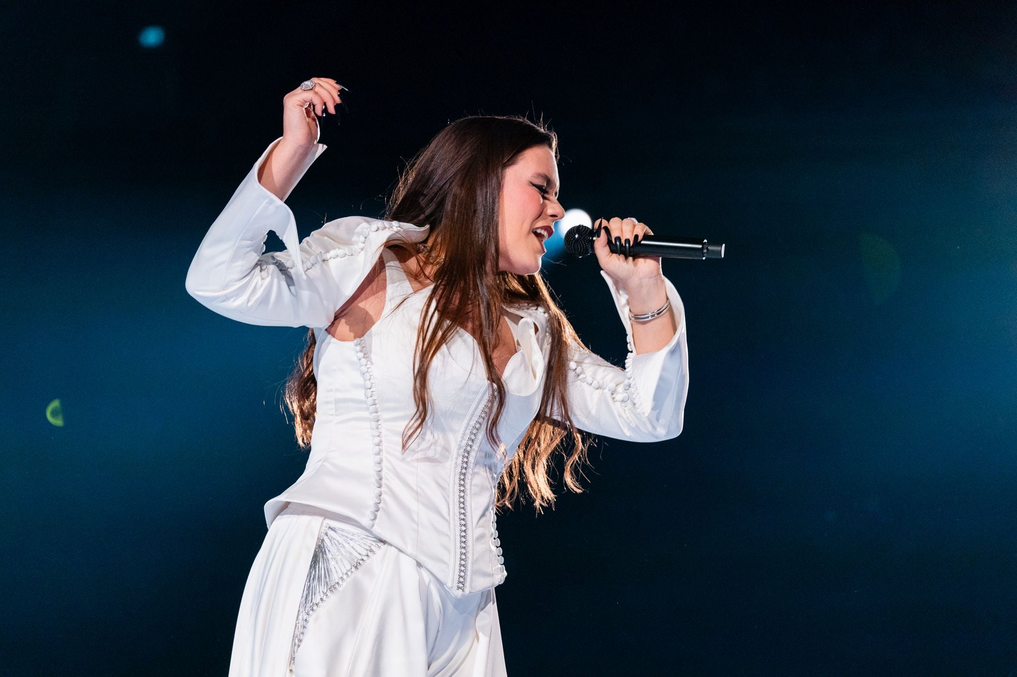 Iolanda interpreta 'Grito' en el primer ensayo de la segunda semifinal en el malmo Arena.