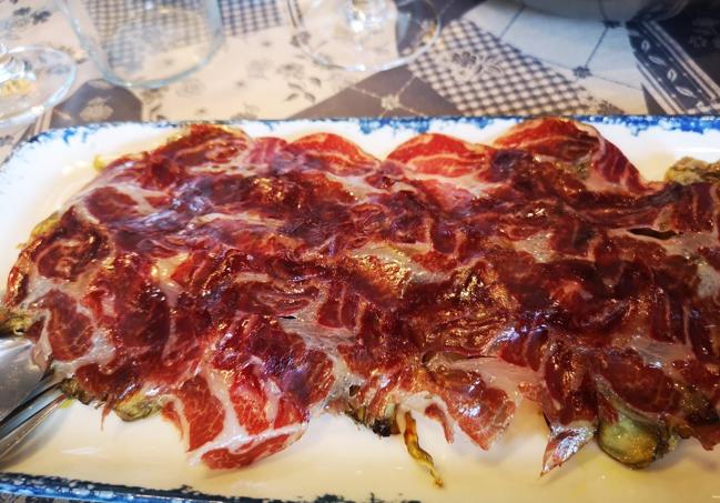 Alcachofas con jamón.