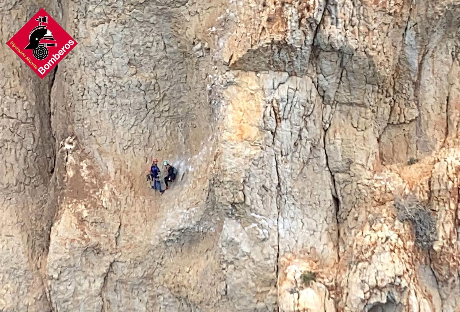 Lugar en el que se encontraban los escaladores cuando fueron rescatados.