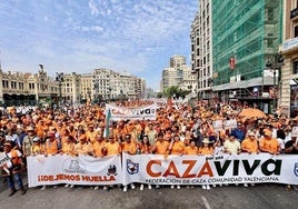 Federación de Caza durante la manifestación