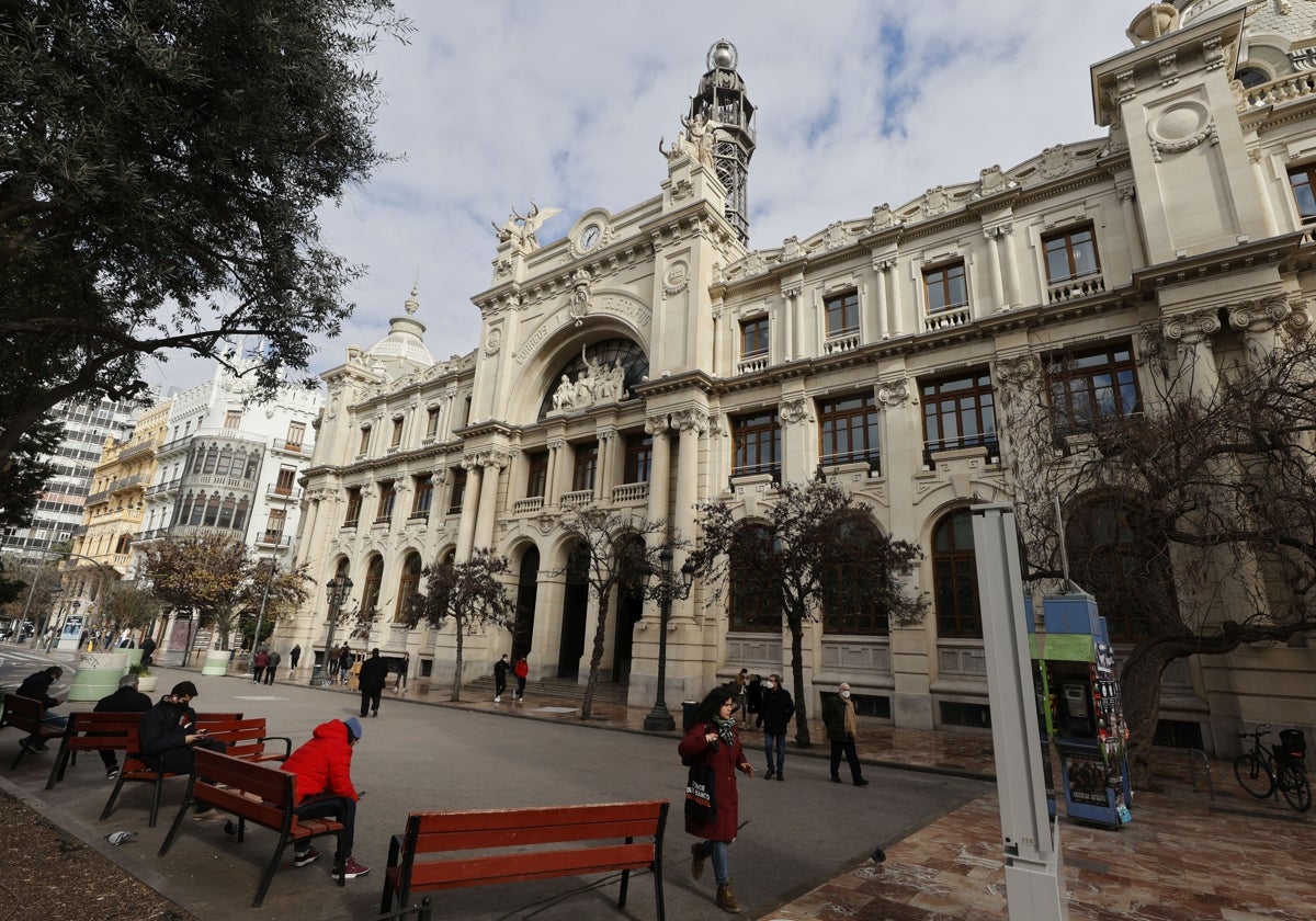 Edificio del Palacio de Comunicaciones, en la plaza del Ayuntamiento.