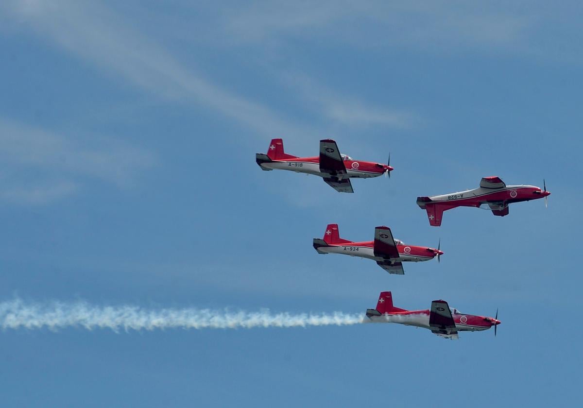Una imagen de la exhibición aérea.