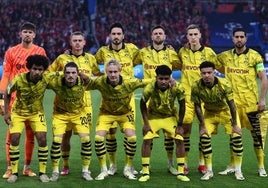 La alineación del Borussia Dormund, el 7 de mayo, frente al Paris Saint-Germain's.