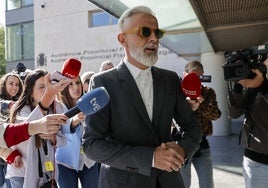 Marcos Benavent, a su llegada a la Ciudad de la Justicia.