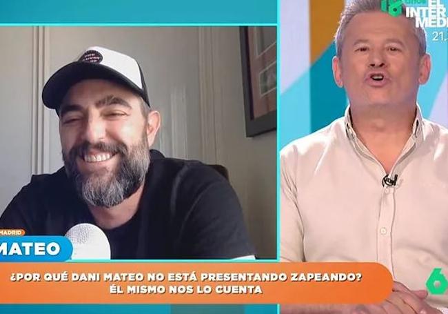 Dani Mateo y Miki Nadal en la conexión en directo en 'Zapeando'.