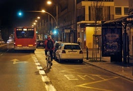 Un carril bus en Valencia, en imagen de archivo.