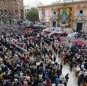La Missa d'Infants celebrada este domingo en la plaza de la Virgen.