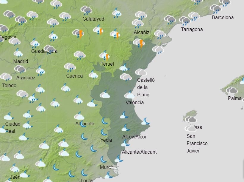 Mapa previsto para el martes 15 de mayo.