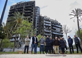 Vista del edificio incendiado.