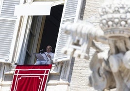 El papa, durante una intervención desde su residencia, este mes.