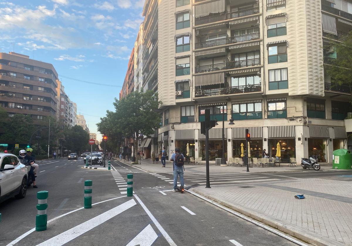 Finaliza la puesta en marca de un nuevo carril bici en Valencia