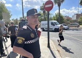 El inspector de la Policía Judicial de Tráfico durante la rueda de prensa.