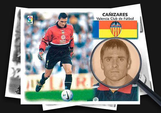 Imagen de un cromo de la Liga de Fútbol Profesional de Santiago Cañizares.