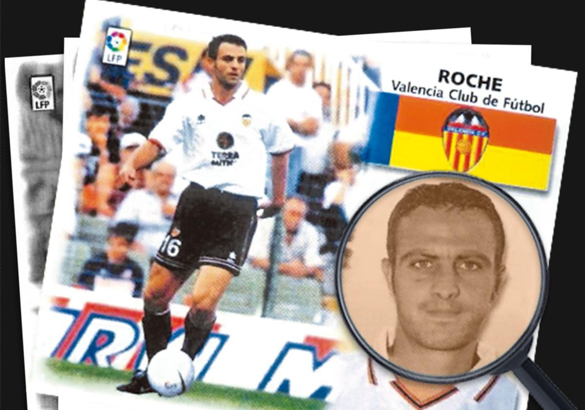 Imagen de un cromo de la Liga de Fútbol Profesional de Alain Roche.