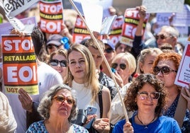 Protesta contra los recortes en las Escuelas de Idiomas, el pasado abril.