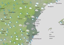 Mapa previsto para el viernes.