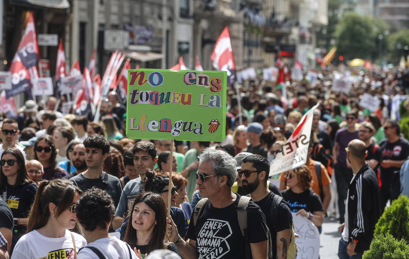 La manifestación educativa en Valencia, en imágenes