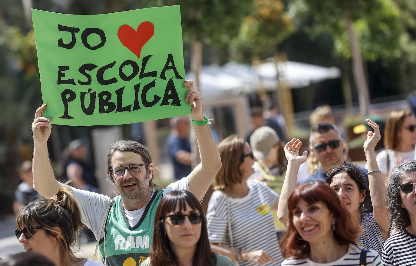 La manifestación educativa en Valencia, en imágenes