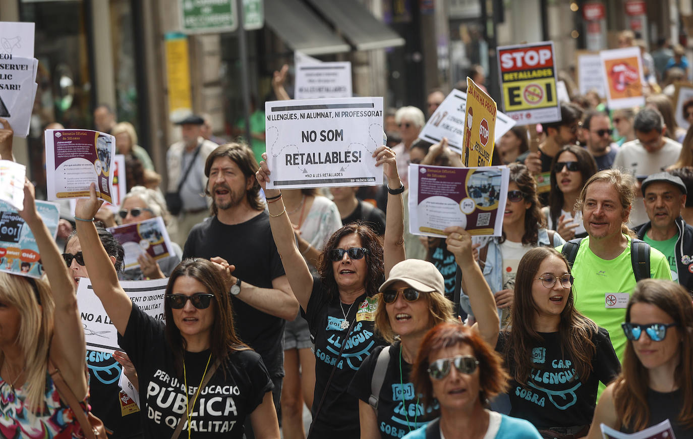 La manifestación educativa en Valencia, en imágenes