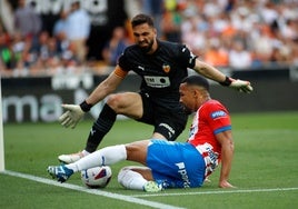 Mamardashvili, en el partido contra el Girona.