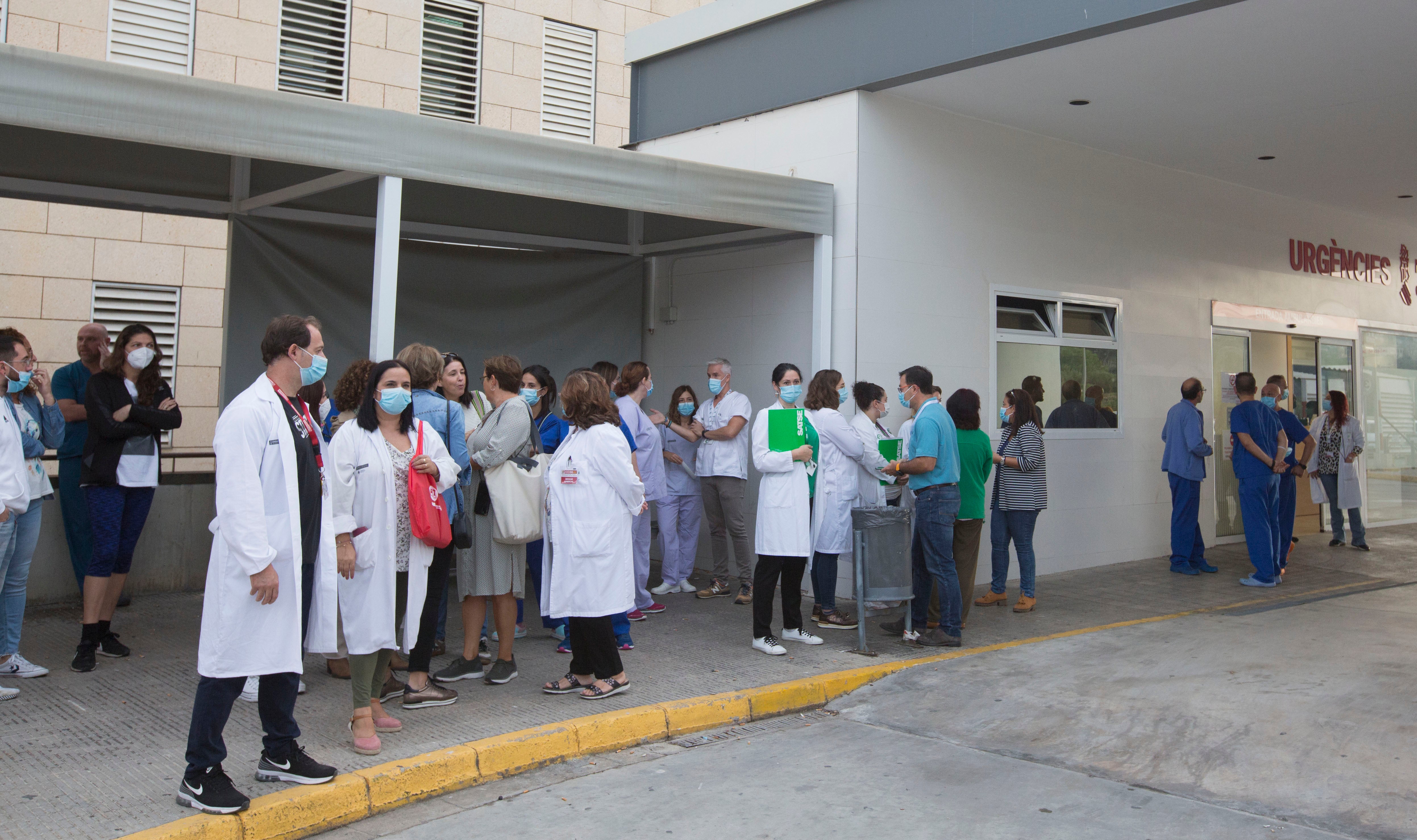 Una de las protestas en el Hospital de la Ribera.