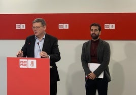 Ximo Puig, junto a José Muñoz, síndic del PSPV.