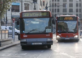 Autobuses de la EMT, en una imagen de archivo.