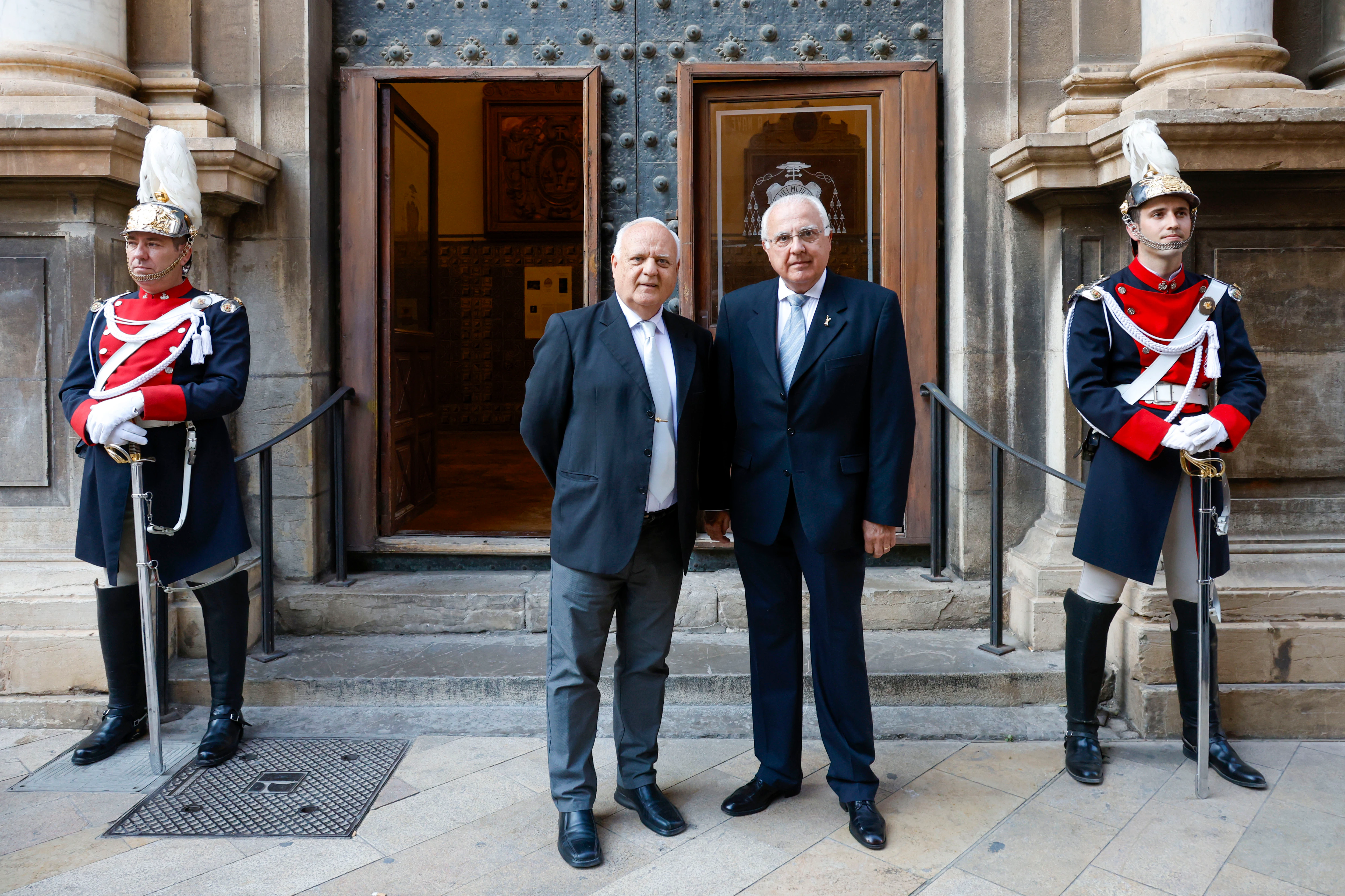 Rafa Solaz y José Esteve, antes del pregón del Corpus.