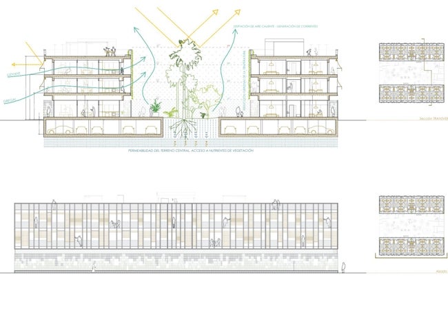 Plano de las nuevas edificaciones de bloque portuarios.