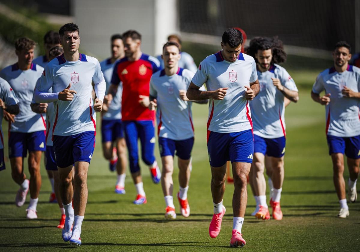 Entrenamiento de la selección española.