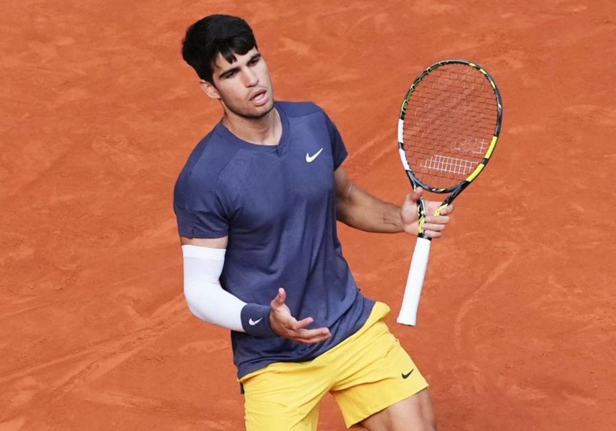 Carlos Alcaraz, en la final de Roland Garros 2024.