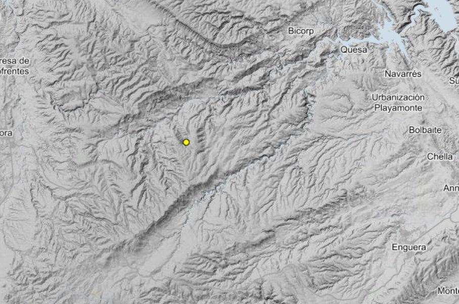 En el punto amarillo, el epicentro del terremoto.